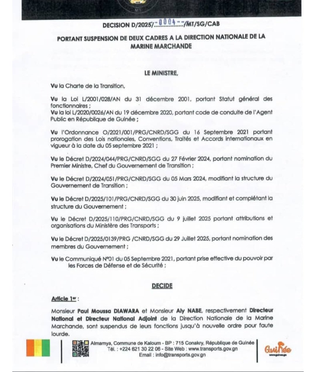 Screenshot_20250827_144220_Facebook Marine marchande : le directeur national et son adjoint suspendus pour faute lourde